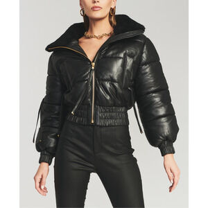 Retrofete 'Stevie' Black Leather Jacket Size S